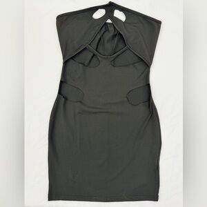 Elegant Black Cutout Midi Dress